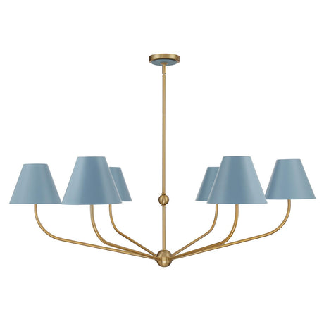 Crystorama Xavier 48'' Vibrant Gold + Blue Chandelier