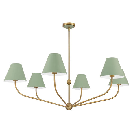 Crystorama Xavier 48'' Vibrant Gold + Green Chandelier