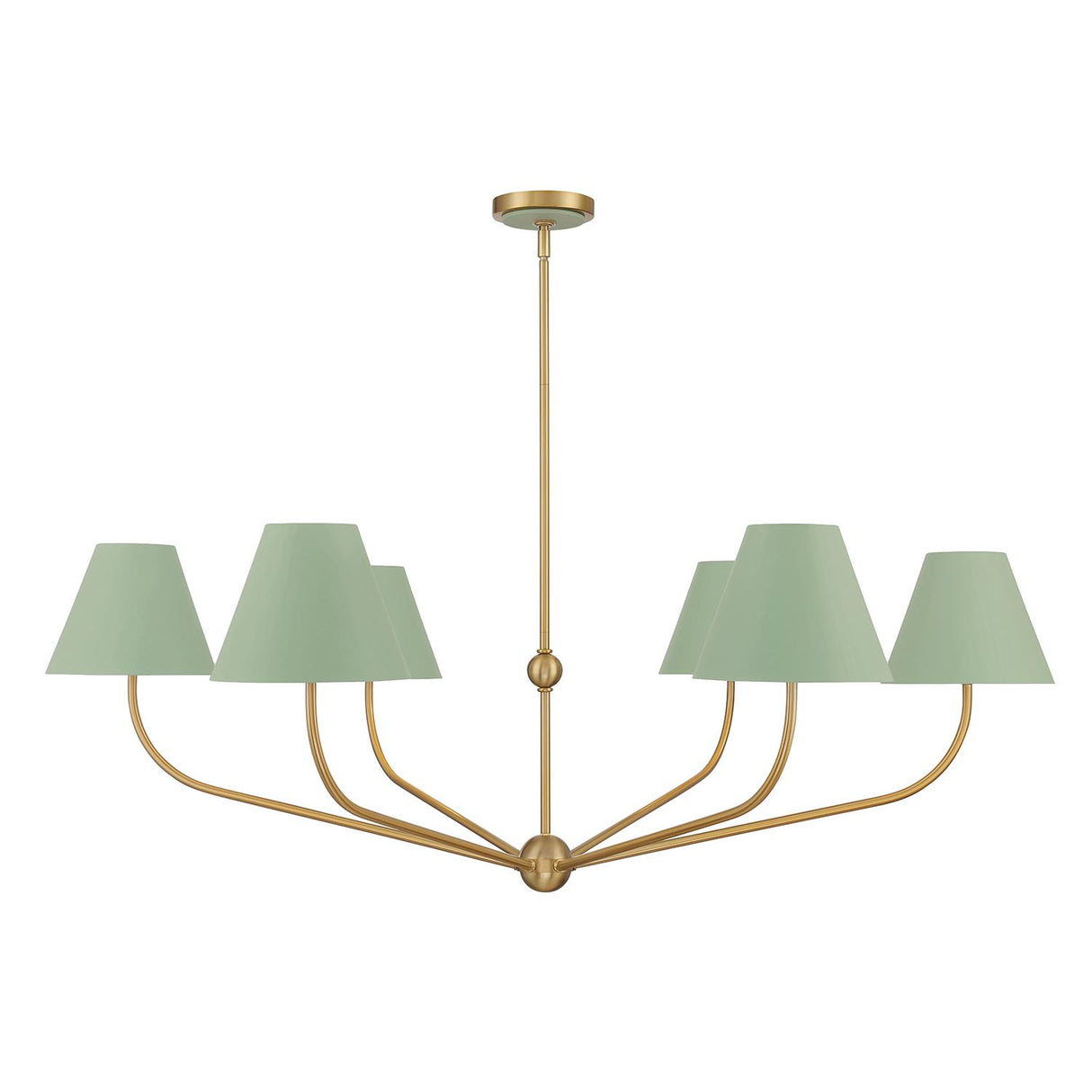 Crystorama Xavier 48'' Vibrant Gold + Green Chandelier