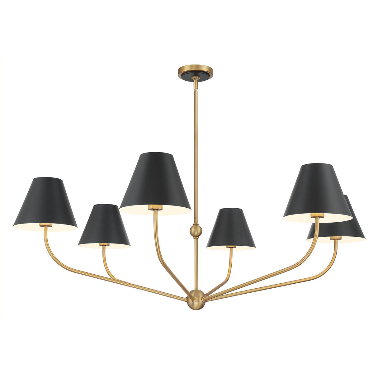 Crystorama Xavier 48'' Vibrant Gold + Matte Black Chandelier