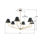 Crystorama Xavier 48'' Vibrant Gold + Matte Black Chandelier