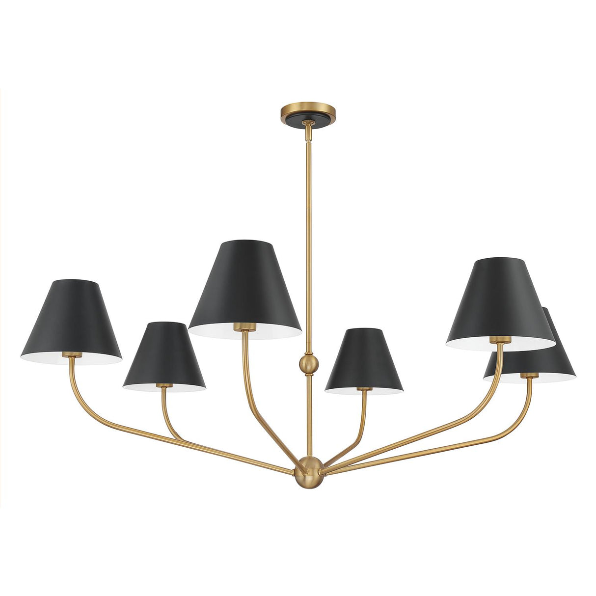 Crystorama Xavier 48'' Vibrant Gold + Matte Black Chandelier