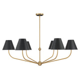 Crystorama Xavier 48'' Vibrant Gold + Matte Black Chandelier