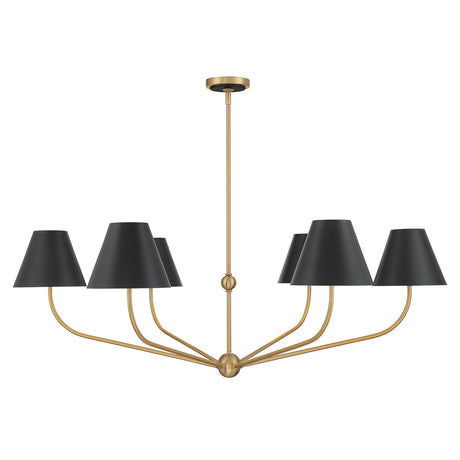 Crystorama Xavier 48'' Vibrant Gold + Matte Black Chandelier