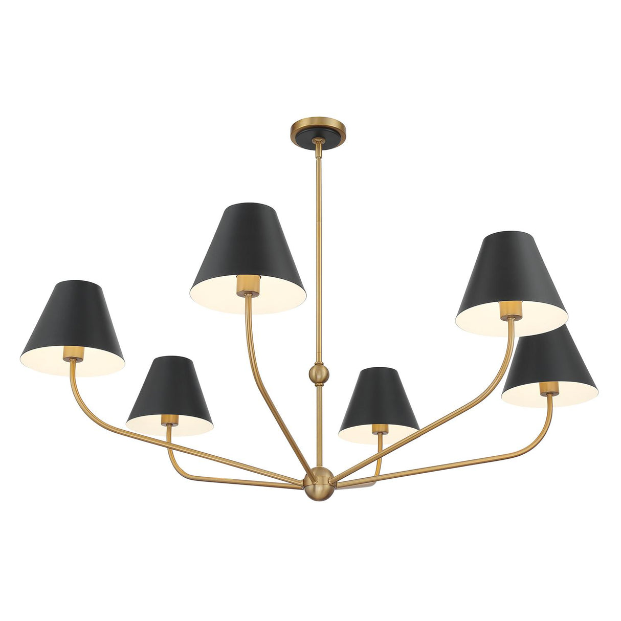 Crystorama Xavier 48'' Vibrant Gold + Matte Black Chandelier