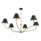 Crystorama Xavier 48'' Vibrant Gold + Matte Black Chandelier