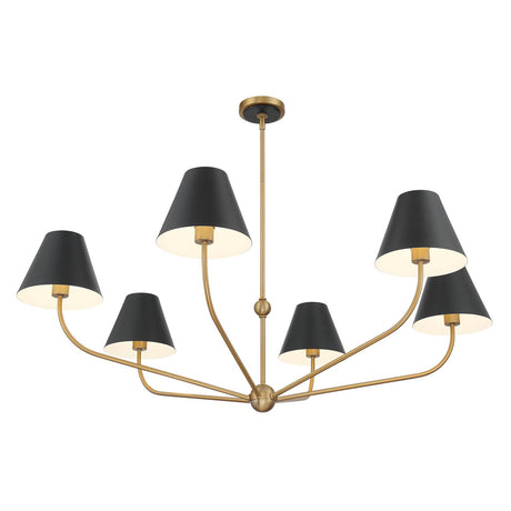 Crystorama Xavier 48'' Vibrant Gold + Matte Black Chandelier