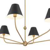 Crystorama Xavier 48'' Vibrant Gold + Matte Black Chandelier