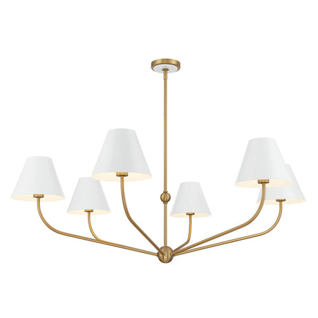 Crystorama Xavier 48'' Vibrant Gold + White Chandelier
