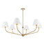 Crystorama Xavier 48'' Vibrant Gold + White Chandelier