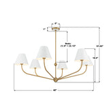 Crystorama Xavier 48'' Vibrant Gold + White Chandelier