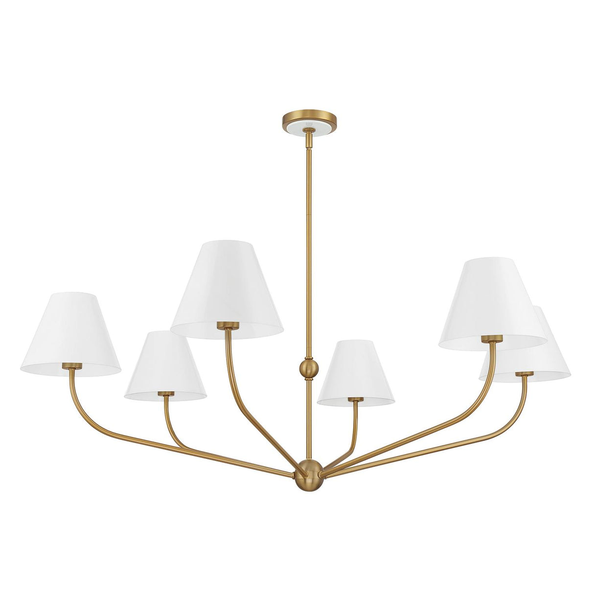 Crystorama Xavier 48'' Vibrant Gold + White Chandelier
