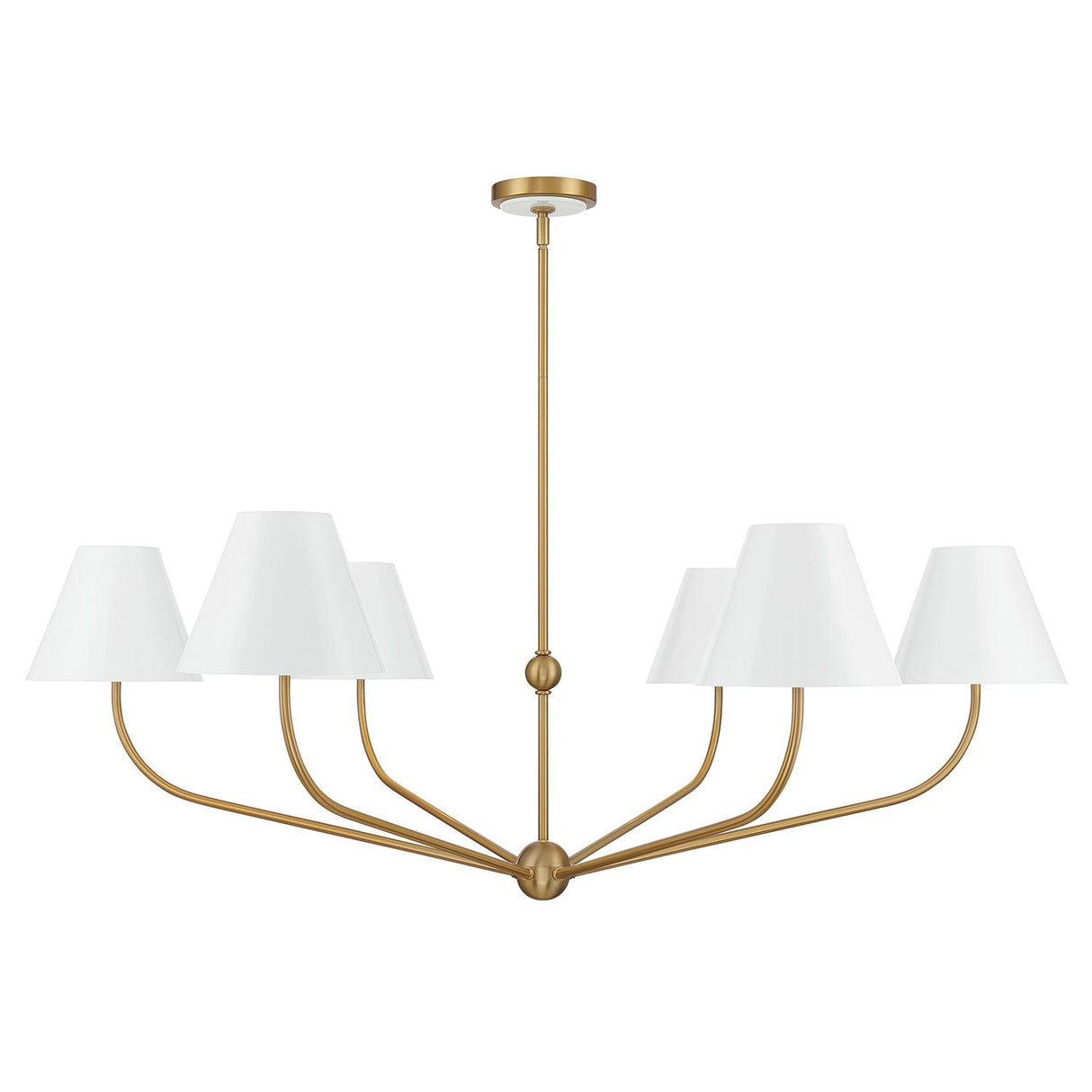 Crystorama Xavier 48'' Vibrant Gold + White Chandelier