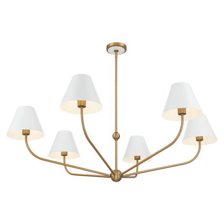 Crystorama Xavier 48'' Vibrant Gold + White Chandelier