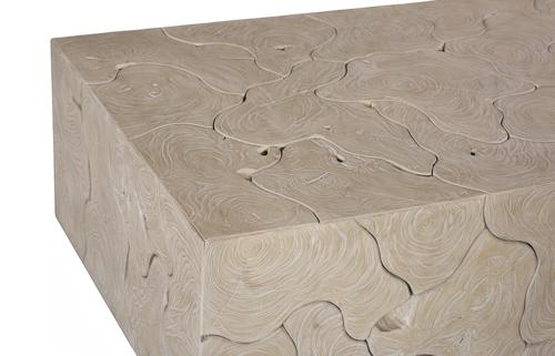 Phillips Collection Teak Slice Rectangle Oat Finish Coffee Table