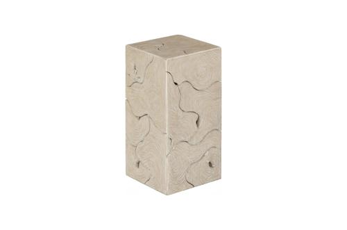 Phillips Collection Teak Slice Pedestal Square Oat Finish SM Accent