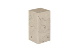 Phillips Collection Teak Slice Pedestal Square Oat Finish SM Accent