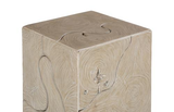 Phillips Collection Teak Slice Pedestal Square Oat Finish SM Accent
