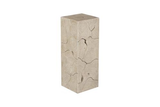 Phillips Collection Teak Slice Pedestal Square Oat Finish MD Accent