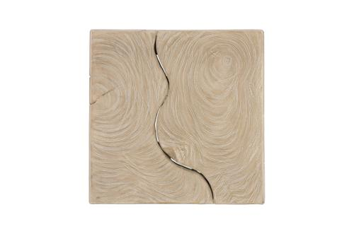 Phillips Collection Teak Slice Pedestal Square Oat Finish MD Accent