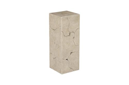 Phillips Collection Teak Slice Pedestal Square Oat Finish MD Accent