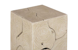 Phillips Collection Teak Slice Pedestal Square Oat Finish LG Accent