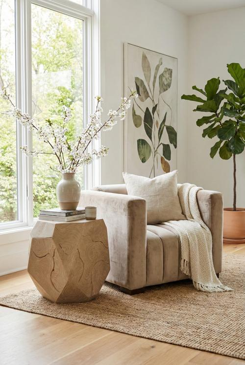 Phillips Collection Prism Oat Finish Side Table