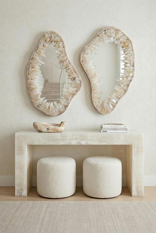 Phillips Collection Quartz Crystal Beige Mirror