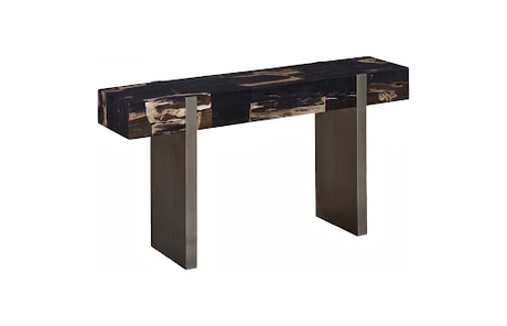 Phillips Collection Petramosaic  Table Brushed Stainless Steel Legs Console