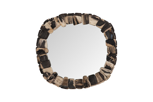 Phillips Collection Stacked Pebble Petrified Mixed Mirror