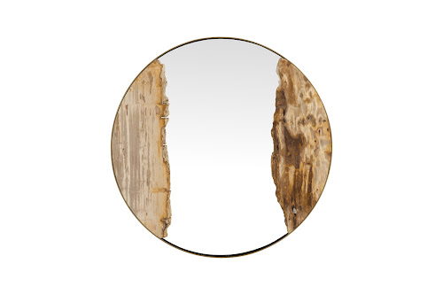 Phillips Collection Petrified River Brass Frame Small Mirror