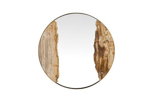 Phillips Collection Petrified River Brass Frame Small Mirror