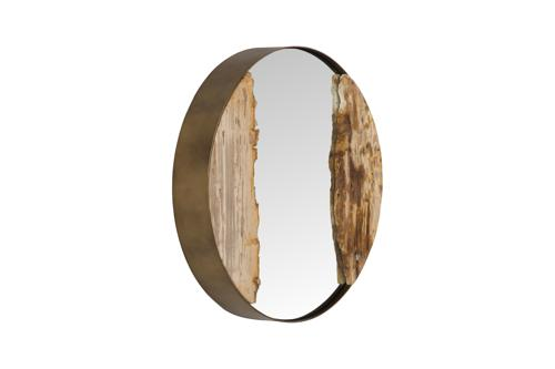 Phillips Collection Petrified River Brass Frame Small Mirror