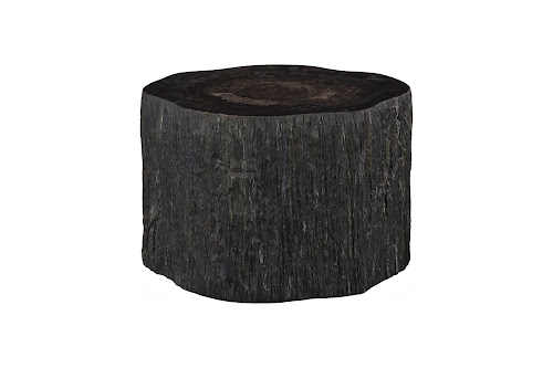 Phillips Collection Chaka Petrified Rough Black Tall Coffee Table
