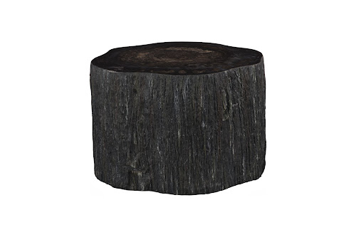 Phillips Collection Chaka Petrified Rough Black Tall Coffee Table
