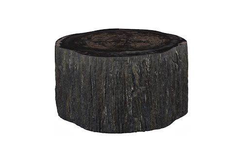 Phillips Collection Chaka Petrified Rough Black Short Coffee Table