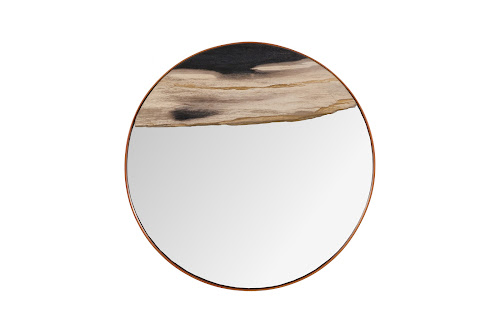 Phillips Collection Petrified Slice Copper Frame Medium Mirror