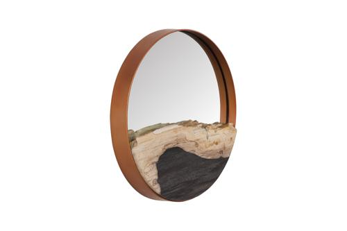 Phillips Collection Petrified Slice Copper Frame Small Mirror