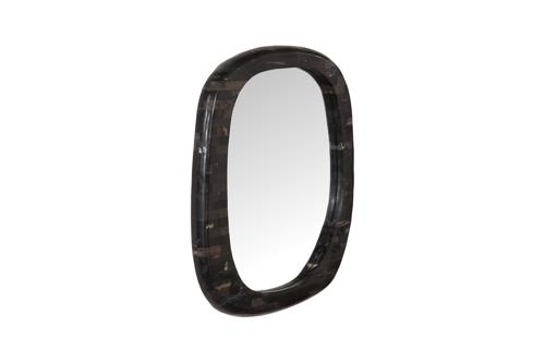 Phillips Collection Morphic Petrified Rounded Black Frame Mirror