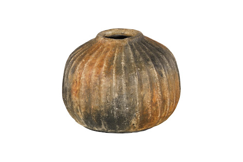 Phillips Collection Raw Umber Ribbed Vase