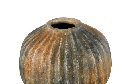 Phillips Collection Raw Umber Ribbed Vase