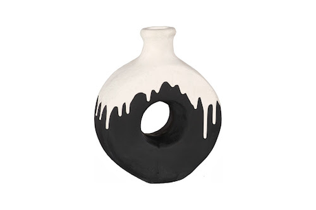 Phillips Collection Porcelain Drip With Circle Hole Vase