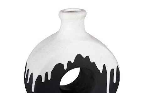 Phillips Collection Porcelain Drip With Circle Hole Vase