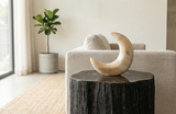Phillips Collection Onyx Moon Sculpture, Large Off White Assorted Tabletop