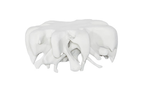 Phillips Collection Cast  Round White Stone Coffee Table