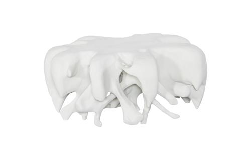 Phillips Collection Cast  Round White Stone Coffee Table
