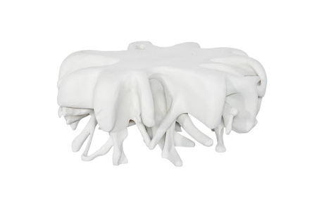 Phillips Collection Cast  Round White Stone Coffee Table