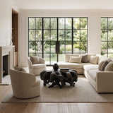 Phillips Collection Cast Round Charcoal Stone Coffee Table
