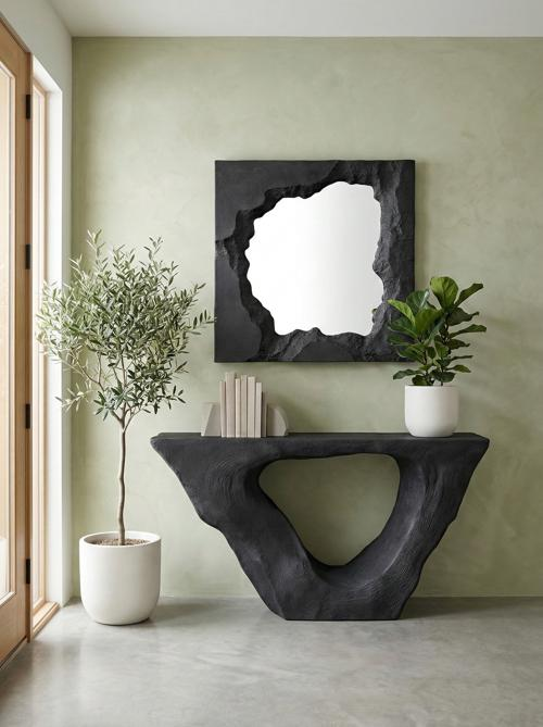 Phillips Collection Magma Charcoal Stone Mirror
