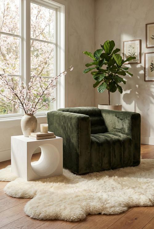 Phillips Collection Void White Stone Side Table